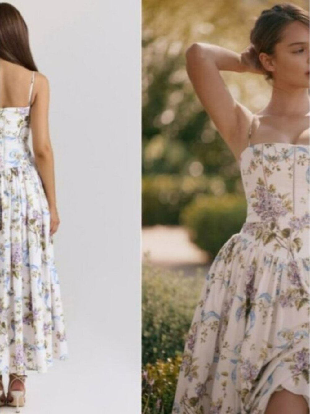 House of CB 'Ysabella' off white vintage ribbon print cotton midi sundress NWOT - Picture 2 of 7